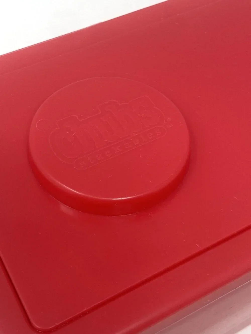 Vintage Chubbs Stackables Red Refillable Baby Wipes Storage Container EUC